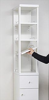 Amazon 日本製 完成品 すき間収納 25cm キッチン 洗面所 収納 収納家具 オンライン通販