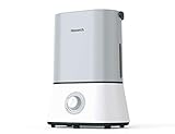 Homech 4L Cool Mist Humidifier, Quiet Ultrasonic Humidifier for Bedroom Nursery Baby 12-60 Hours, Easy to Clean, 360° Nozzle, Waterless & Water Tank Lifted Auto Shut-Off(Grey