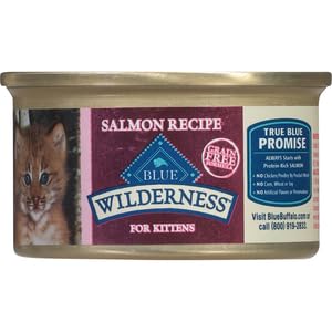 BLUE BUFFALO WILDERNESS HIGH PROTEIN GRAIN FREE, NATURAL KITTEN PATE WET CAT FOOD, SALMON 3-OZ CANS (PACK OF 1)