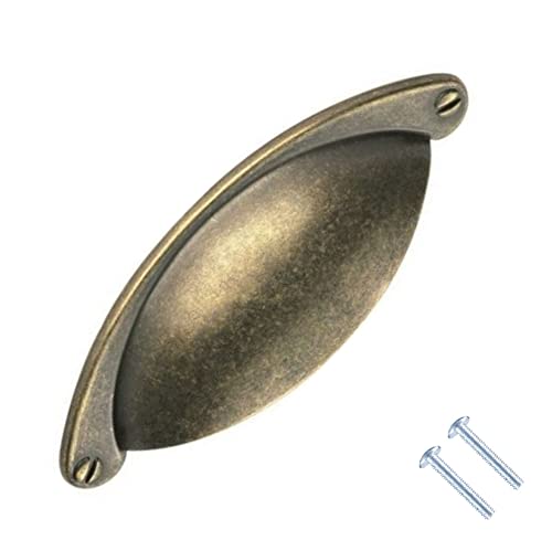 TERF® Antique Finish Cabinet Pull Handle 64mm Semi Circle Handle Pull Knob Including Fixing Screw for Use Window Drawer Cupboard Cabinet Wardrobe Door Gate - Pack of 1 — image 1