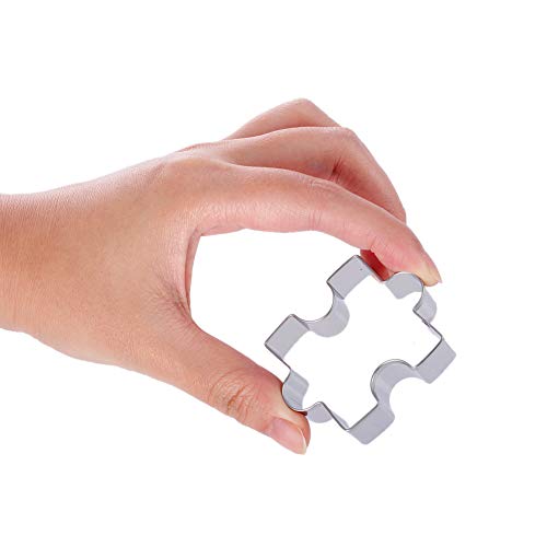 Yunko 4 Pcs Cookie Cutters Stainless Steel Fondant Cutter Set Puzzle Cookie Cutter for developing Children's Intellectual and Practical Skills - Thumbnail 2