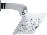 KOHLER K-14681-CP Loure 2.5 gpm Single-Function Showerhead with Katalyst Spray, Showerarm, and Flange, Polished Chrome