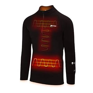 Venture Heat Men’s Heated Shirt Thermal Underwear with Battery Pack – Long John, 1/4 Zip Electric Base Layer Pullover…
