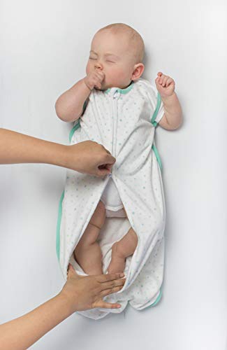Amazing Baby Microfleece Sleeping Sack with 2-Way Zipper, Playful Dots, SeaCrystal, Small