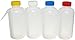 Nalgene 2423-0500 LDPE Color-Coded Unitary Wash Bottle, 500mL Capacity, Colored Polypropylene Screw Cap, Assorted Cap Colors, Pack of Four