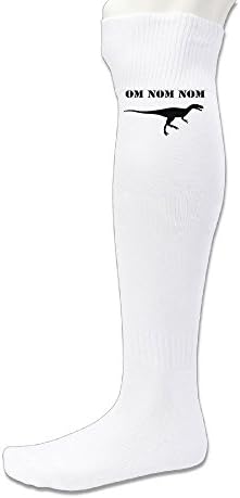 Om Nom Nom Dinosaur Rawr Men's&amp;Women's Football SockWhite (1 Pair)