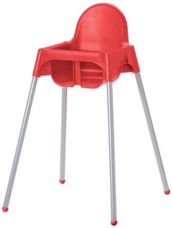 Ikea's ANTILOP Highchair with Safety Belt, red, Silver Color