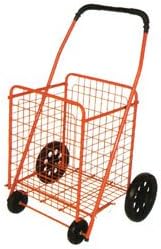 FOLDING SHOPPING CART BASKET heavy duty - solid rubber wheels -(BLACK) Medium size by perfectbuyz