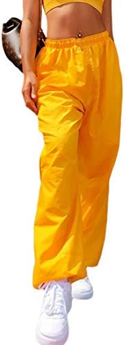 ALERDON Women's Elastic Waist Reflective Jogger Pants Fluorescent Trousers