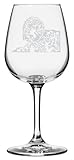 Portuguese Water Dog Themed Etched All Purpose 12.75oz Libbey Wine Glass