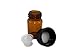 24 New, 2 ML (5/8 Dram) Amber Glass Bottles, with Orifice Reducers, Black Foam Lined Screw on Caps and Cap Lables