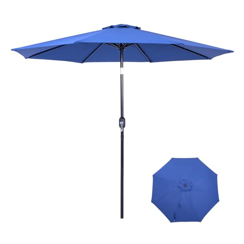 Backyard Expressions 9 ft. Patio Umbrella, Market Table Umbrella w/Tilt and Cra…