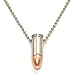 Cobrabraid Real 9mm Nickel Plated Bullet Necklace on 24-Inch Nickel Plated Ball Chain