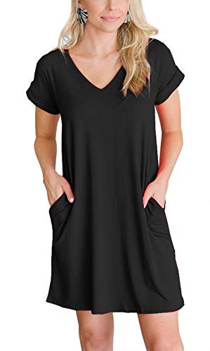 v neck t shirt dress with pockets