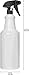 Empty Plastic Spray Bottle 32 Ounce, Professional Chemical Resistant with Black Sprayer, Heavy Duty, Adjustable Head Sprayer from Fine to Stream (Pack of 3)