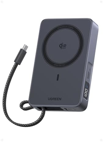 MagFlow Qi2 25W Batterie Externe MagSafe 10000mAh USB C 30W (Gris)