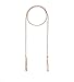 Lariatneck Long Tassel Necklace Y Shaped Adjustable Knot Chain Tassel Pendant for Women (Rose Gold)