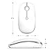2.4GHz Wireless Bluetooth Mouse, Jelly Comb Dual Mode Slim Wireless Mouse with 2400 DPI Compatible for PC, Laptop, Mac, Android, Windows (White and Silver)