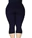 Zerdocean Women's Modal Plus Size Basic Capri Leggings Navy 2X