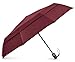 EEZ-Y Travel Umbrellas for Rain - Wind Resistant w/Open Close Button - Marsala