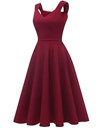 DRESSTELLS Vestido de dama de honor para mujer, estilo vintage, con cuello en V, para fiesta de graduación, cóctel