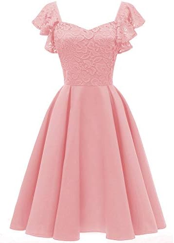 ANCHOVY Women Cocktail Swing Dress Elegant Retro Bridesmaid Dress with Bowknot C80