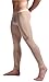 WUAMBO Men's Mesh Long Johns Slim Sexy Legging Tights Begie XL (Waist:32