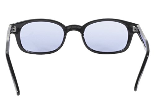 Pacific Coast Original KD's Biker Sunglasses (Black Frame/Blue Lens)