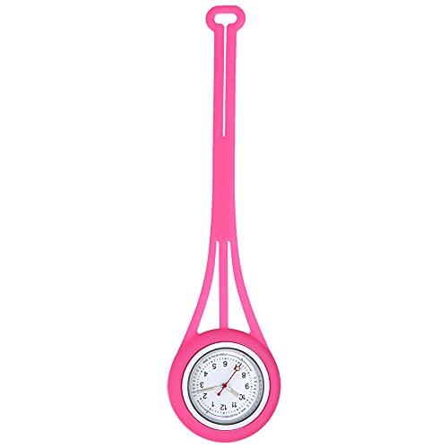 1PC Nurse Watch Pulsometer Scale 20 Beats Luminous Hands Secondhand Stethoscope Lapel Fob Pocket Clip On Watches for Doctor Nurse Easy to Read Silicone Cover for Women and Men