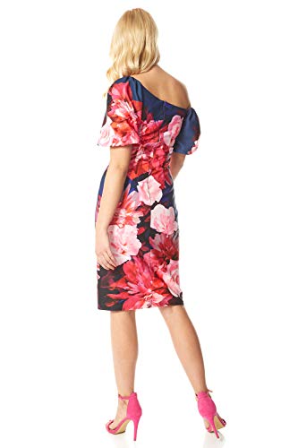 Roman-Originals-Donne-Floreale-Vestitino-Scuba-Donne-Serata-Cocktail-Party-Occasioni-Speciali-Estate-Vacanze-Matrimonio-Ospite-Lunghezza-Ginocchio-Ascot-Giorno