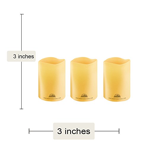 Himalayan Glow HG1205 3 Piece Wbm Pillar Flameless Candles, 3 Inch, Ivory Color (3-Pack) - Thumbnail 6