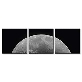 Canvas Wall Art Beautiful Moon Painting Artwork for Home Prints Framed - 12"x12"x3 Panels