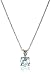 Amazon Collection Sterling Silver Round Blue Topaz Pendant Necklace