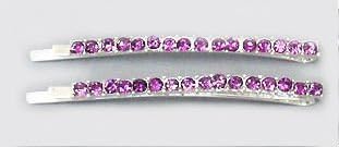 XSREEZ Clear, Fuschia, Black, Red, Purple, Aqua, AB Crystal Rhinestone Bobby Pins for Wedding, Brides and Bridesmaids Gifts - Prom Jewelry Special Occasion (Purple)