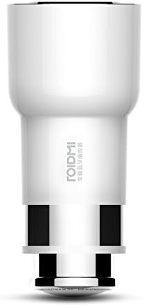 Xiaomi ROIDMI Car Bluetooth Charger Adapter-(Bluetooth 4.0 FM Transmitter, 5V 3.1A Fast Charge Adapter, Music Playing, FM Function) Black (White)