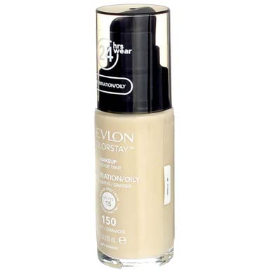 REVLON LIQUID FOUNDATION, COLORSTAY FACE MAKEUP FOR COMBINATION & OILY SKIN, SPF 15, MEDIUM-FULL COVERAGE WITH MATTE FINISH, 150 BUFF, 1 FL OZ