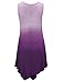 LL WT1053 Womens Round Neck Ombre Sleeveless Tunic Tank Top M Purple