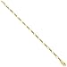 3mm 24K Yellow Gold Plated Figaro Bracelet, 7