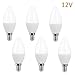 12v E12 Candelabra Base C7 LED Bulbs Tento Lighting 12 Volt 5w Candle Lamp Low Voltage AC DC 12V 450LM RV Lighting Cabins Chandeliers Wall Scones (12 Volt Daylight White 6000k)