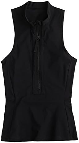 COOCEO Women's Zip Front Rashguard Maillot 2 Piece Swimsuit