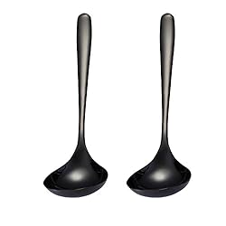 MBBITL 2-Pack Black Soup Ladle 304 Stainless Steel