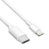 6.6ft USB-C Type C to Lightning Cable USB 2.0 Charging and Sync Data Cord for iPhone iPad Connect to Apple New MacBook 2015, New MacBook 2016, Chromebook Pixel, HP Pavilion by YONTEX (White, 6.6ft/2M)