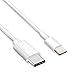 6.6ft USB-C Type C to Lightning Cable USB 2.0 Charging and Sync Data Cord for iPhone iPad Connect to Apple New MacBook 2015, New MacBook 2016, Chromebook Pixel, HP Pavilion by YONTEX (White, 6.6ft/2M)
