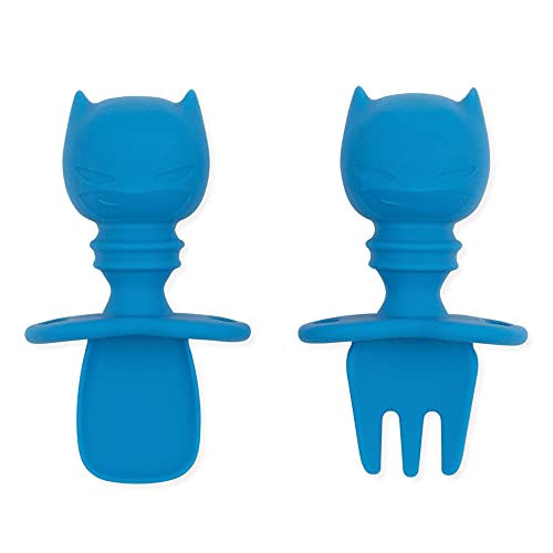 Bumkins Utensils, DC Comics Batman Silicone Chewtensils, Baby Fork and