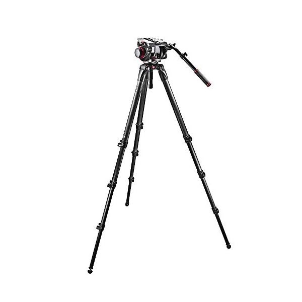 Manfrotto 509HD Videokopf für DSLR, Spiegellose Kamera, Videokamera, mit Carbonfaser-Kamerastativ, für Professionelle…