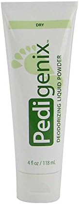 Pedigenix Preventative Foot Care Products for Dry, Rough Feet, Calluses, Bromhidrosis, Hyperkeratotic Tissue, 4 Ounce, Deodorizing Liquid Powder Tube