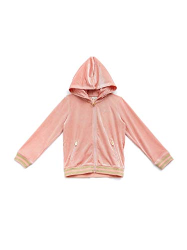 GUESS Sudadera con capucha y cremallera pequeña, velour, mangas largas, niña