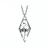 The Elder Scrolls SKYRIM Dragon Silvertone PENDANT/Necklace with 20