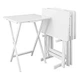 Casual Home 5pcs Tray Table Set, White