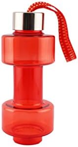 Nani's Mini Stylish Plastic Dumbbell Sports Bottle, Fancy Kinds Water Bottle,H2O Bottle,Innovative Product, 375 ml, Red